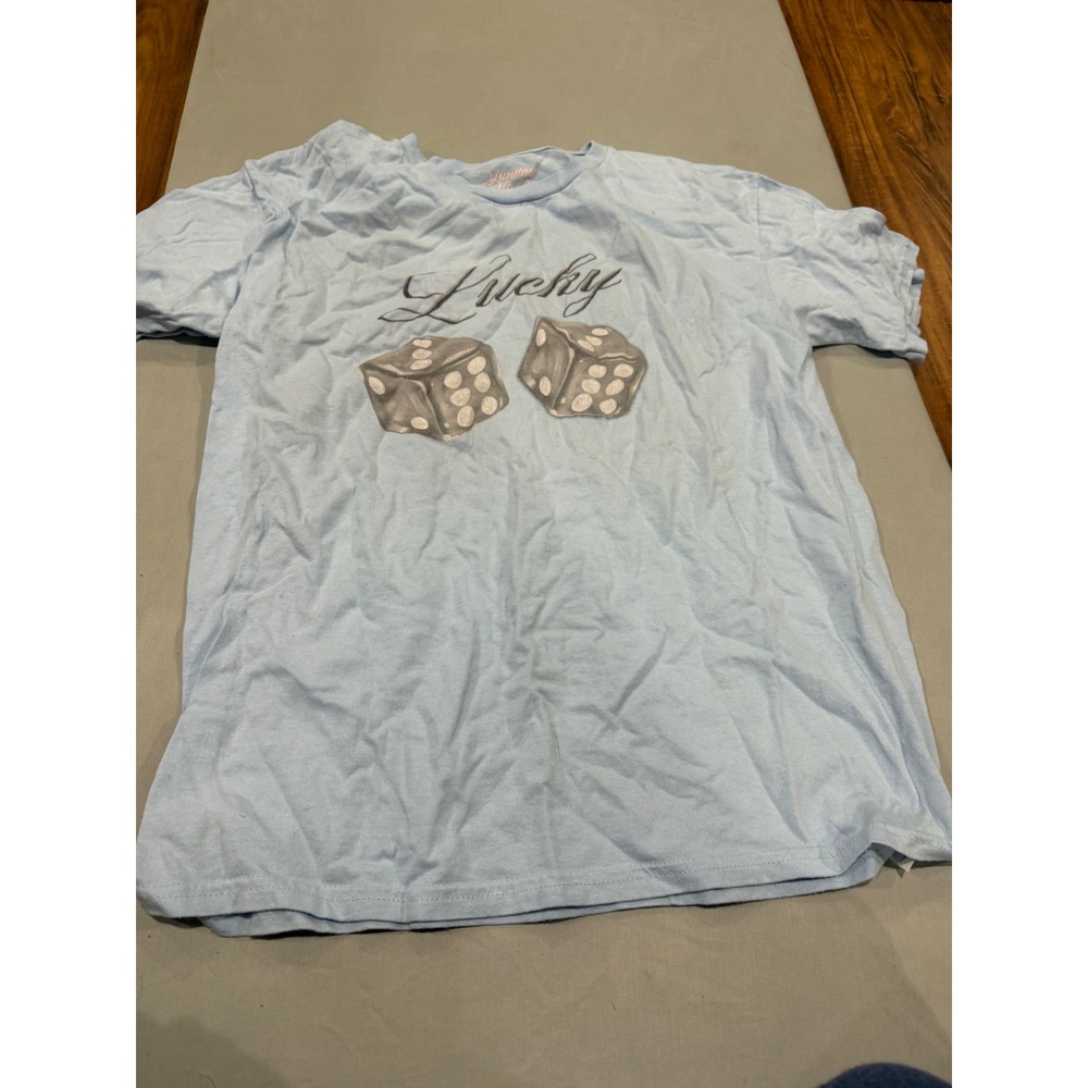 Streetwear Womens Sunday Violets Lucky Dice T-Shirt XL Light Blue